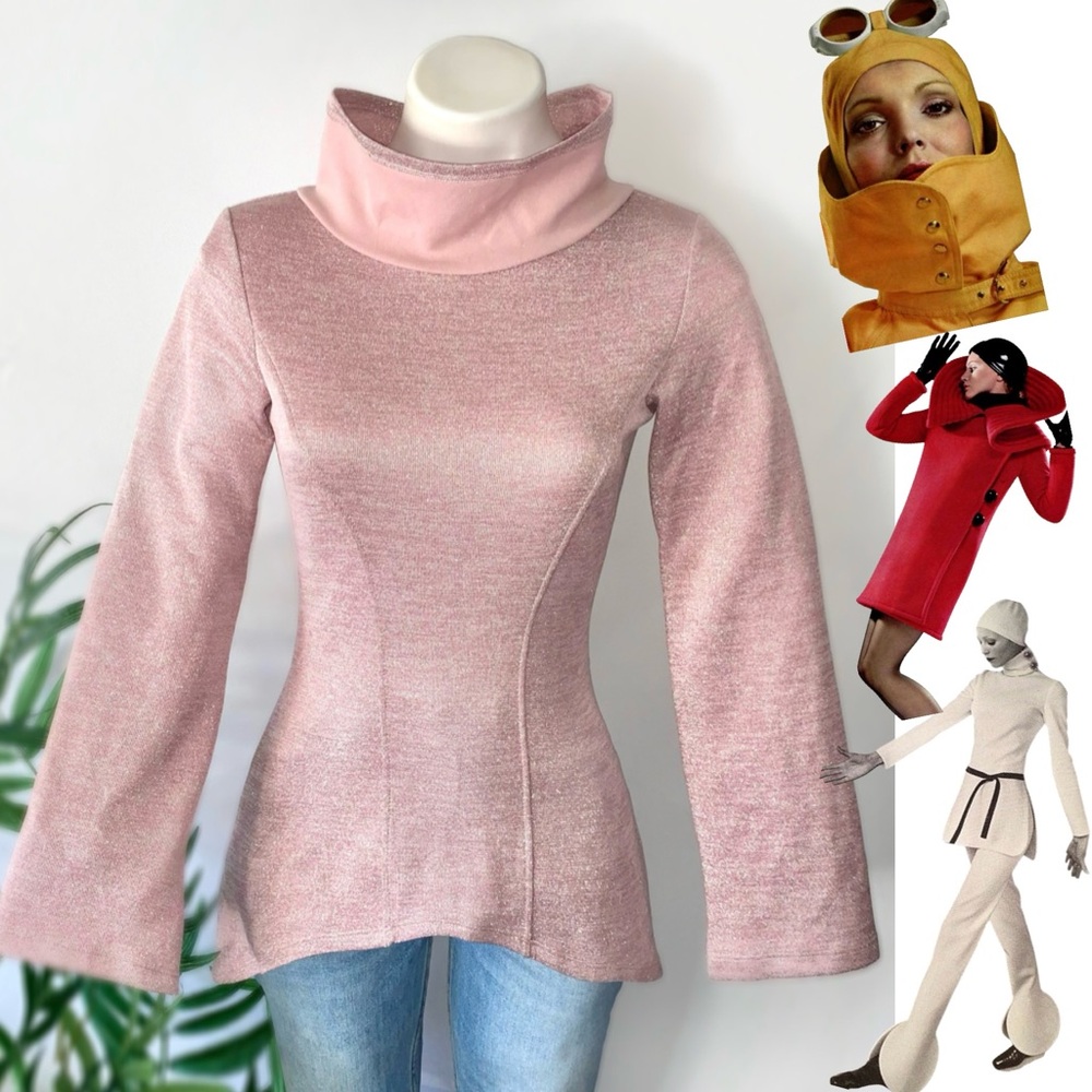 R E T R O :: Mod Space Age Metallic Structured Kn… - image 1